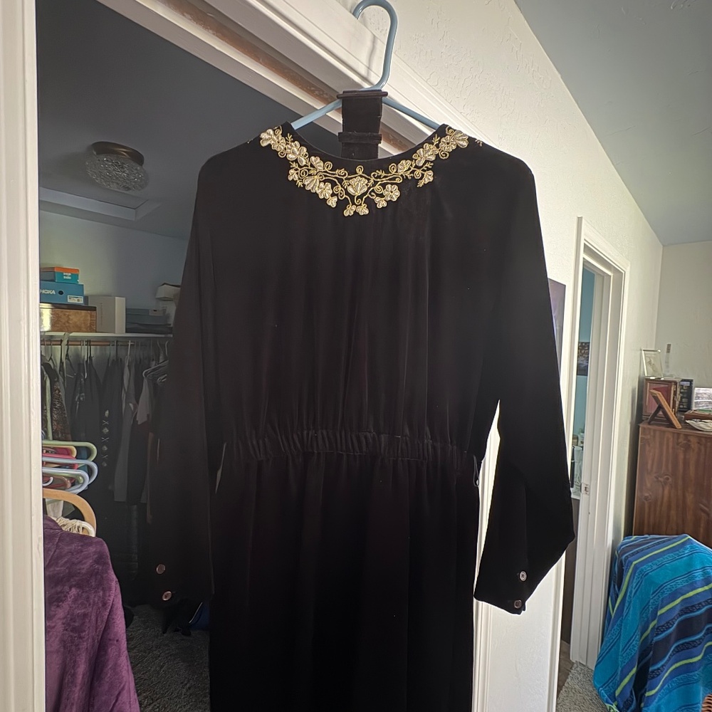 Black velvet dress
